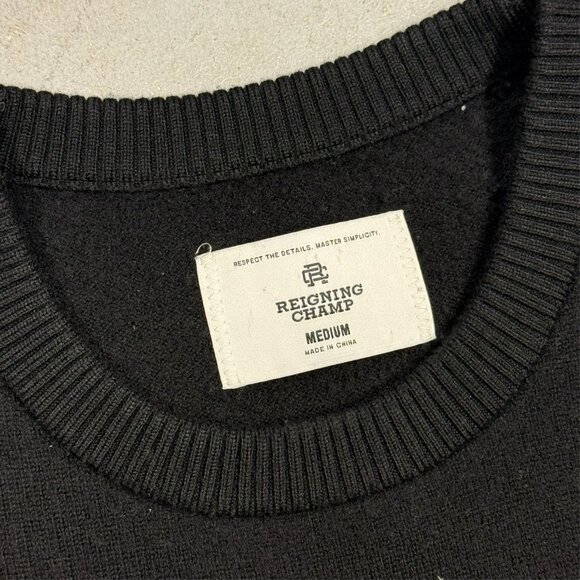 Reigning Champ 100% Wool Sweater Vest Crewneck Knit Black Medium - Picture 3 of 6